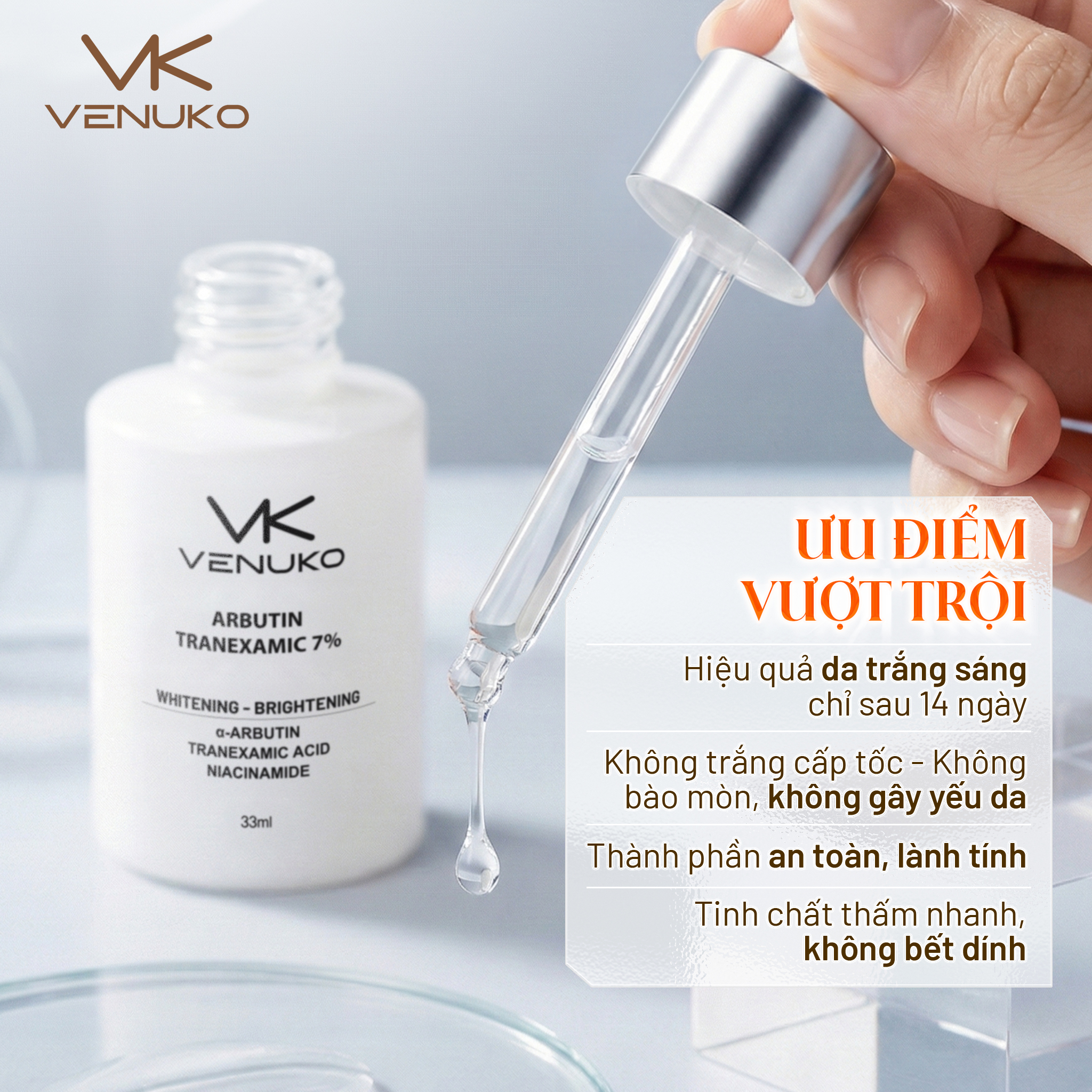 TINH CHẤT DƯỠNG TRẮNG MỜ NÁM VEUNKO ARBUTIN TRANEXAMIC 7% - 33ml