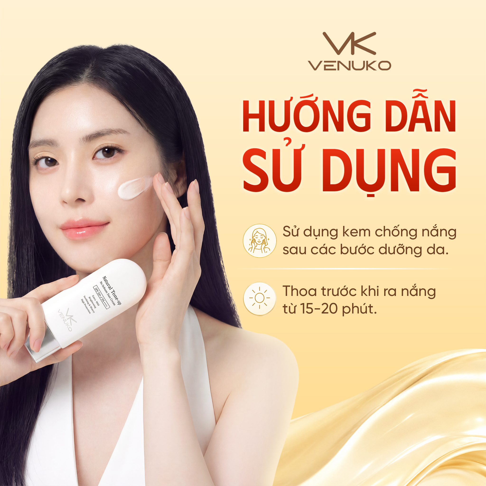 KEM CHỐNG NẮNG VENUKO NÂNG TONE TRẮNG SÁNG 