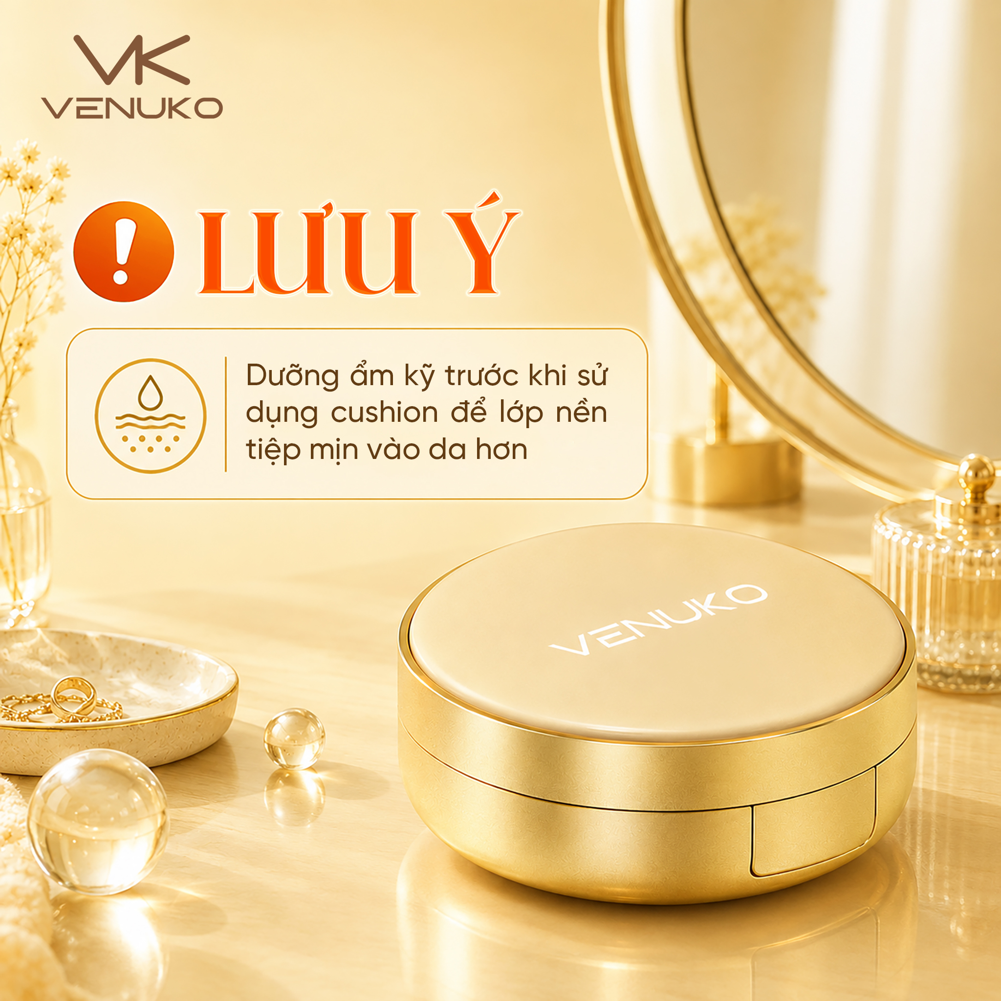 Phấn Nước Trang Điểm Dưỡng Da Venuko Derma Glow Cushion 